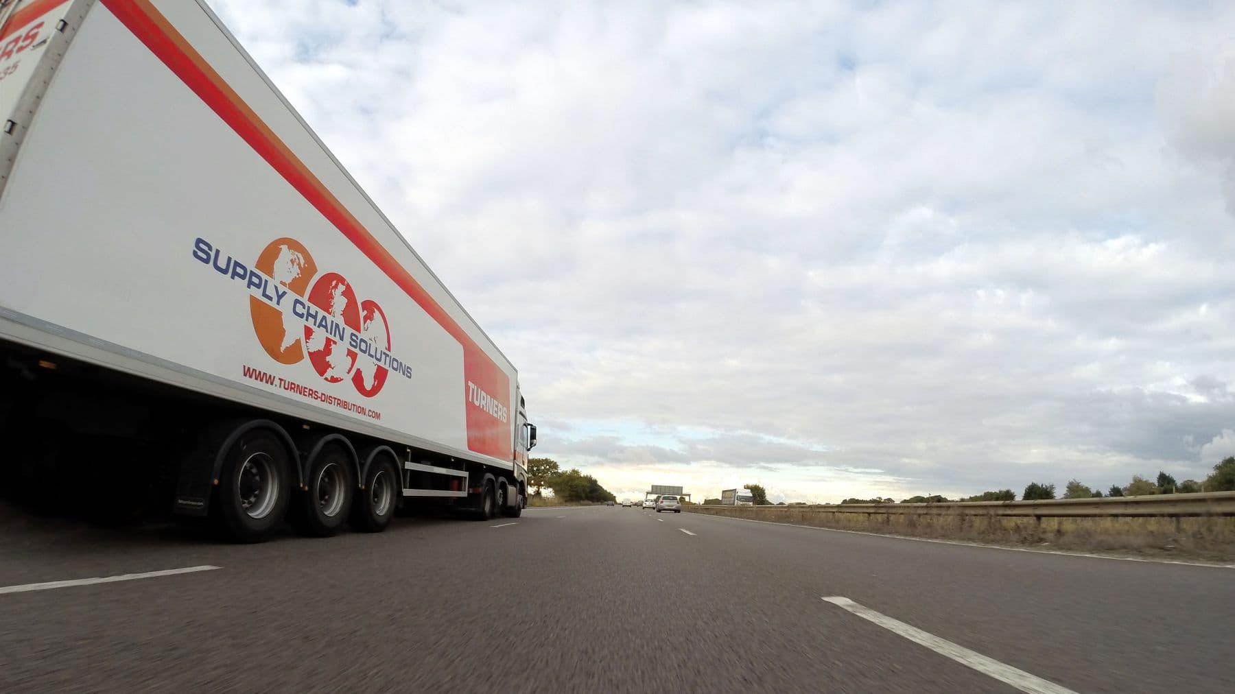 European articulated freight truck travelling on a motorway